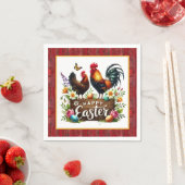 Niedlich Happy Oaster Hahn Serviette (Beispiel)