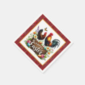 Niedlich Happy Oaster Hahn Serviette (Ecke)