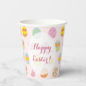 Niedlich Happy Oaster Painted Egg Muster Pink Pappbecher (Vorderseite)