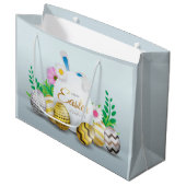 niedlich Happy Oaster Party Große Geschenktüte (Vorderseite Schrägansicht)