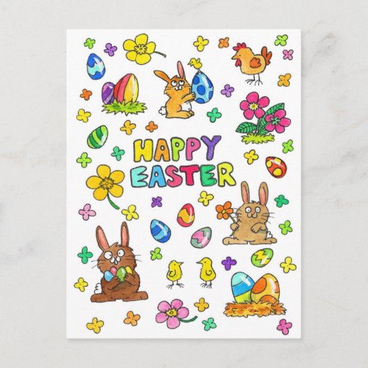 Niedlich Happy Oaster Postkarte (Vorderseite)