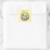 Niedlich Happy Oaster Quadratischer Aufkleber (Tasche)