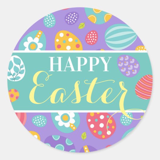 Niedlich Happy Oaster Runder Aufkleber (Vorderseite)