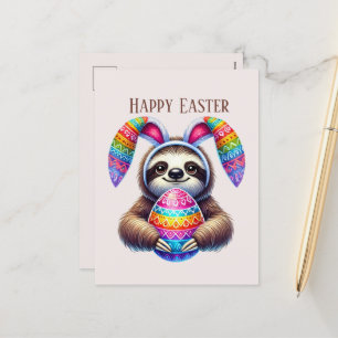 Niedlich Happy Oaster Sloth Feiertagspostkarte
