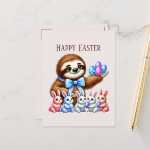 Niedlich Happy Oaster Sloth Feiertagspostkarte