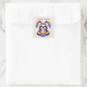 Niedlich Happy Oaster Sloth Quadratischer Aufkleber (Tasche)