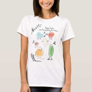 NIEDLICH Happy Oaster, sogar die Vögel singen T-Shirt