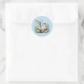 Niedlich Happy Oaster Swan Runder Aufkleber (Tasche)