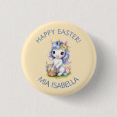 Niedlich Happy Oaster Unicorn Button (Vorderseite)