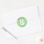 Niedlich Happy Oaster White Bunny Business Custom Runder Aufkleber (Umschlag)