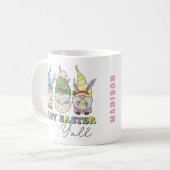 Niedlich Happy Oaster Y'all Gnomes Personalisierte Kaffeetasse (Vorderseite Links)