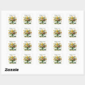 Niedlich Happy Oster Blume Quadratischer Aufkleber (Blatt)