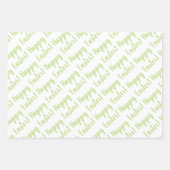 Niedlich Happy Ostereier Blume Frühlinggrün Geschenkpapier Set (Vorderseite 2)