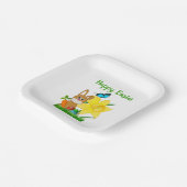 Niedlich Happy Osterfest Bunny Rabbit Feier Pappteller (Gewinkelt)