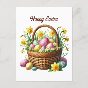 Niedlich Happy Osterkorb Feiertagspostkarte