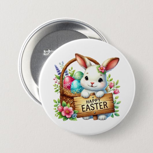 Niedlich Happy Ostersonne Button (Vorne & Hinten)