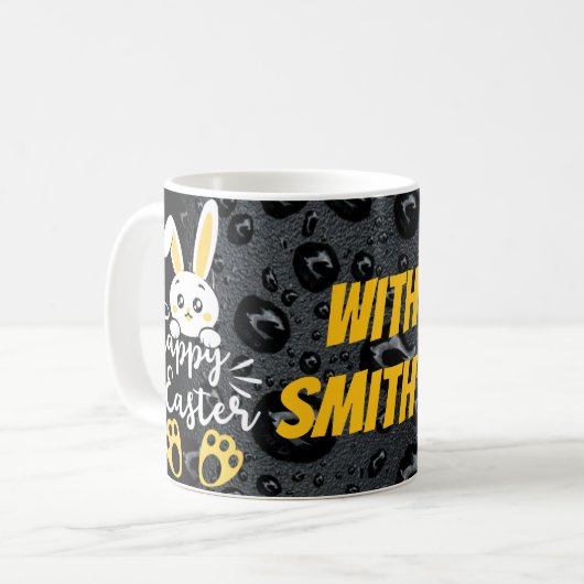 Niedlich Happy Ostersonne mit gelber Paw Custom Kaffeetasse (Vorderseite Links)