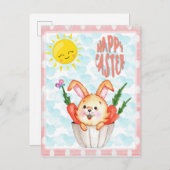 Niedlich Happy Ostersonne Postkarte (Vorne/Hinten)