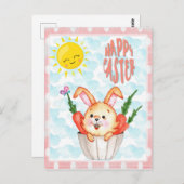 Niedlich Happy Ostersonne Postkarte (Vorne/Hinten)