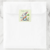 Niedlich Happy Ostersonne Quadratischer Aufkleber (Tasche)