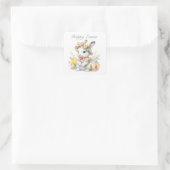 Niedlich Happy Ostersonne Quadratischer Aufkleber (Tasche)