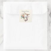 Niedlich Happy Ostersonne Quadratischer Aufkleber (Tasche)