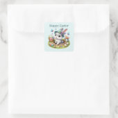 Niedlich Happy Ostersonne Quadratischer Aufkleber (Tasche)