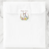 Niedlich Happy Ostersonne Quadratischer Aufkleber (Tasche)