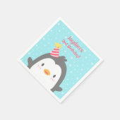 Niedlich Happy Penguin Geburtstagsparty Napkins Serviette (Ecke)