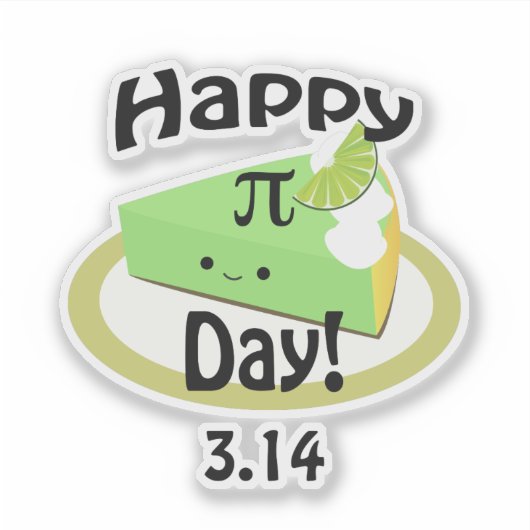 Niedlich Happy Pi Day Aufkleber (Vorderseite)