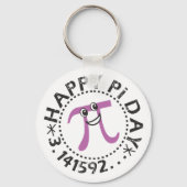 Niedlich Happy Pi Day Funny Lila Pi Symbol Schlüss Schlüsselanhänger (Vorderseite)