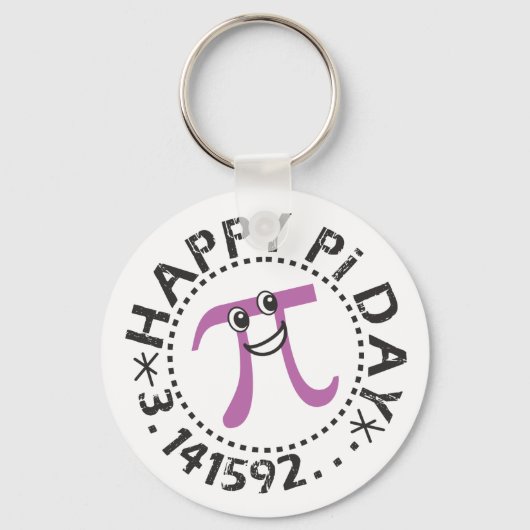 Niedlich Happy Pi Day Funny Lila Pi Symbol Schlüss Schlüsselanhänger (Vorderseite)