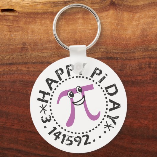 Niedlich Happy Pi Day Funny Lila Pi Symbol Schlüss Schlüsselanhänger (Vorderseite)