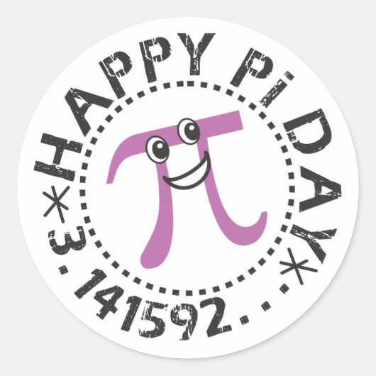 Niedlich Happy Pi Day © - Funny Pi Day Stickers (Vorderseite)