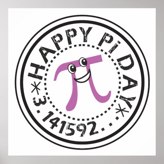 Niedlich Happy Pi Day © - Funny Pi Poster (Vorne)
