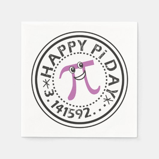 Niedlich Happy Pi Day Paper Napkins Serviette (Vorderseite)