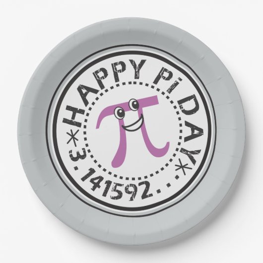 Niedlich Happy Pi Day Paper Plate Pappteller (Vorderseite)