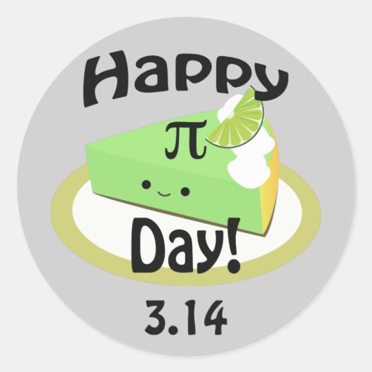 Niedlich Happy Pi Day Runder Aufkleber (Vorderseite)