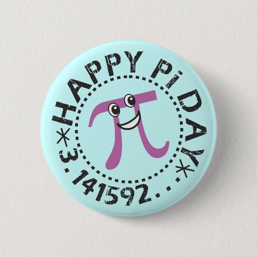 Niedlich Happy Pi Day © Schaltfläche Button (Vorderseite)