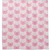 Niedlich Happy Pink Crab Muster Duschvorhang (Vorderseite)
