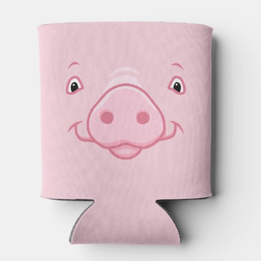 Niedlich Happy Pink Pig Face Dosenkühler (Rückseite)