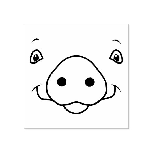 Niedlich Happy Pink Pig Face Gummistempel (Prägung)