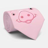 Niedlich Happy Pink Pig Face Krawatte (Gerollt)