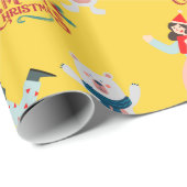 Niedlich Happy Polar Bär Xmas Nahtlose Muster Geschenkpapier (Rolleneckpunkt)