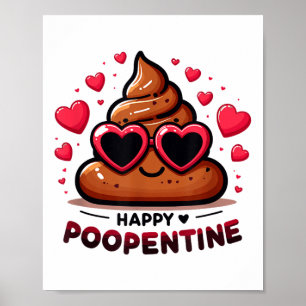 Niedlich Happy Poopentine Liebe Kack Cartoon Valen Poster