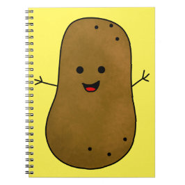Niedlich Happy Potato, gelber Hintergrund Notizblock