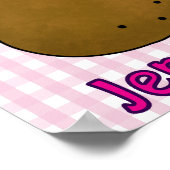 Niedlich Happy Potato Pink Gingham Custom Poster (Ecke)