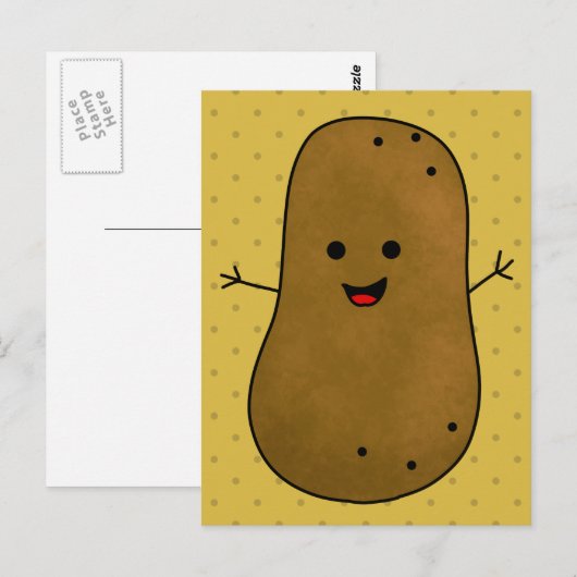 Niedlich Happy Potato Postkarte (Vorne/Hinten)