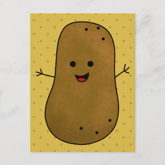 Niedlich Happy Potato Postkarte (Vorderseite)
