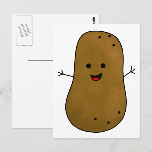 Niedlich Happy Potato Postkarte (Vorne/Hinten)